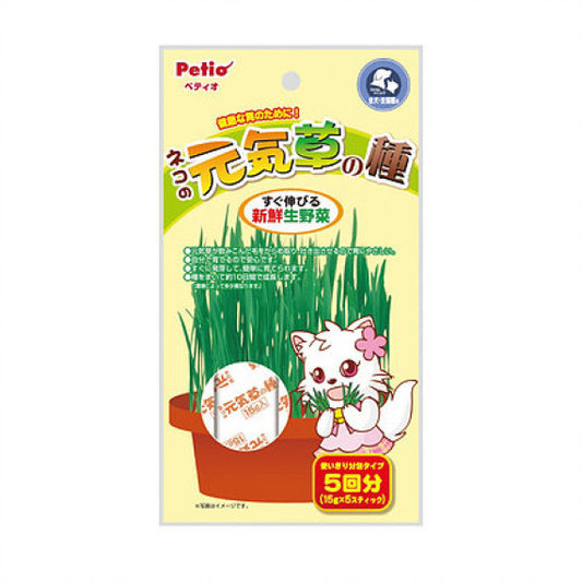 PETIO 貓小食 日本產 自種貓草種子 15g×5包裝