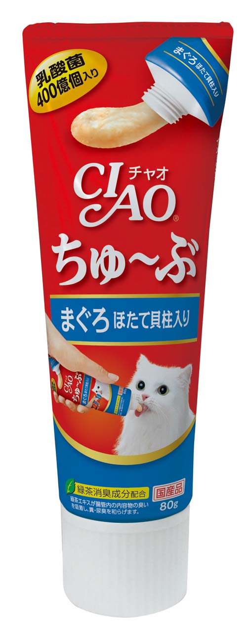 CIAO CHUBU 日本貓用營養肉泥膏 乳酸菌營養膏 金槍魚扇貝味 80g