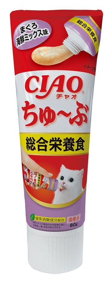 CIAO CHUBU 日本貓用營養肉泥膏 綜合營養膏 金槍魚海鮮混合味 80g