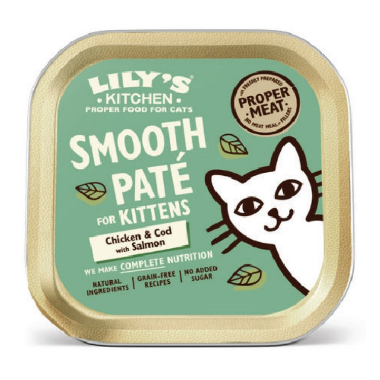 LILY'S KITCHEN 幼貓進補餐 SMOOTH PATE FOR KITTENS  CHICKEN & COD WITH SALMON 85G 原裝行貨