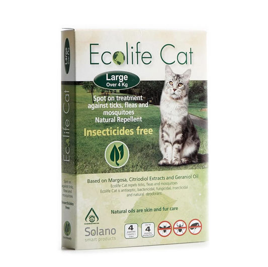 SOLANO ECOLIFE CAT SPOT ON [LARGE] 純天然驅蚤滴頸劑 一盒四支 ADULT (成貓用 4-8KG)